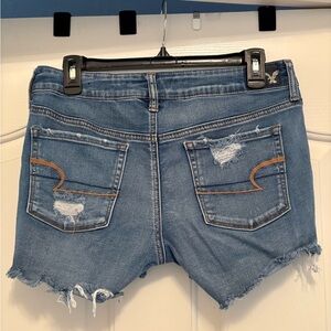 American Eagle Outfitters Blue Distressed Jean Shorts